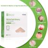 imageNeuHeils Silicone Adhesive Foam Dressing Bandage with Gentle Border 6 x 6 inch for Bed Sore Leg Ulcer 5 Pack High Absorbency Waterproof Silicone Wound Bandage for Pressure Ulcer3x3 Pack of 10