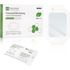 imageNeuHeils Transparent Film Dressing Size 6x8 20 Packs Tattoo Aftercare Bandages Large Waterproof Wound Cover Patch Post Surgical Shower Shiled IV Shield PICC Catheter Shower Cover4 x 4 34