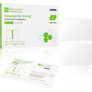imageNeuHeils Transparent Film Dressing Size 6x8 20 Packs Tattoo Aftercare Bandages Large Waterproof Wound Cover Patch Post Surgical Shower Shiled IV Shield PICC Catheter Shower Cover8x12 Pack of 10